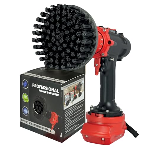 Kornely™ Spazzola Premium per Trapano - Ultra Rigida, Nera, 13 cm. Spazzola di Pulizia Professionale. Non Graffia le Superfici. Adatta per Pulire Griglie, Pietre, Mattoni e Piastrelle da Esterno