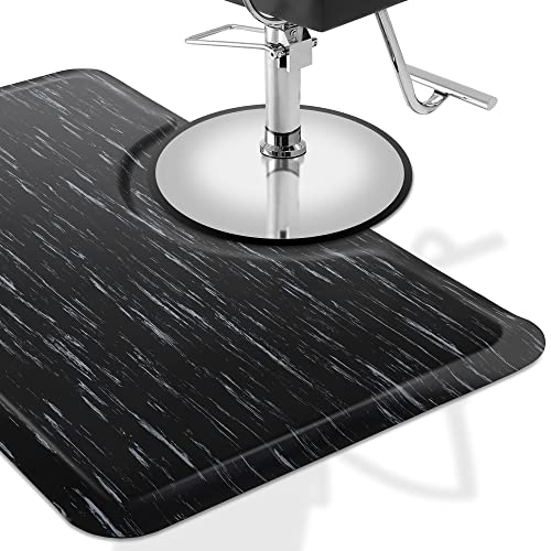 Image of Saloniture 3 ft. x 5 ft. Salon & Barber Shop Chair Anti-Fatigue Floor Mat - Marble Rectangle - 1 /2 in. Thick