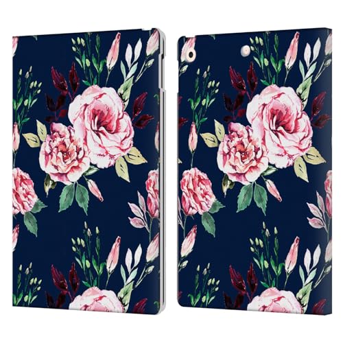 Étui portefeuille iPad 10.2 en cuir Head Case Designs Anis Fleur