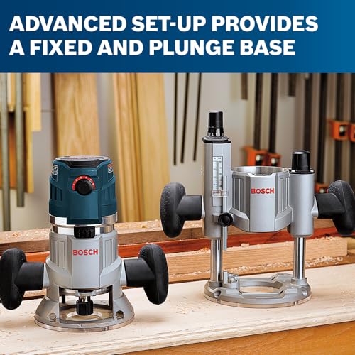 BOSCH MRC23EVSK Combination Router 15 Amp 2.3 Horsepower Corded Variable Speed Combination Plunge & Fixed-Base Router Kit with Hard Case