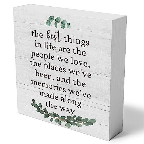 The-Best-Things-in-Life-Wooden-Box-Sign-Decorative-Inspirational-Quote-Wood-Box-Sign-Home-Office-Bedroom-Decor-Rustic-Farmhouse-Square-Desk-Decor-Sign-for-Shelf-5-x-5-Inches The Best Things in Life Wooden Box Sign Decorative Inspirational Quote Wood Box Sign Home Office Bedroom Decor Rustic Farmhouse Square Desk Decor Sign for Shelf 5 x 5 Inches