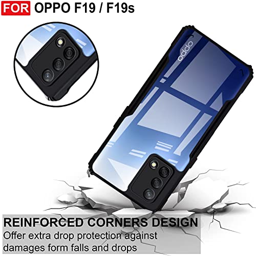 Image of Zapcase Back Case Cover for Oppo F19 / Oppo F19s | Compatible for Oppo F19 / Oppo F19s Back Case Cover | Clear Casewith Camera Protection | (TPU + PC | Matte Black)