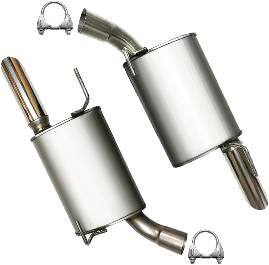 Northeastern Exhaust | Stainless Steel Pair of Muffler Exhaust Compatible with Ford Mustang V8 2005-2010 4.6L | Automotive Replacement Part