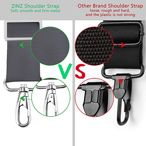 Image of ZINZ 79 inch Shoulder Strap, Extra-thick Fixed Cushion Pad and Dual Clasps Universal Replacement Strap with Metal Swivel Hooks for Laptop Bags, Luggage Bags, Camera, Crossbody (200cm,Dark Gray)