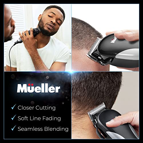 Mueller Ultragroom Hair Clipper And Trimmer, Pro Colored Haircutting Kit, For Men And Women, 12 Guide Combs, All-In-One Trimmer For Hair Beards Head Body Face #TOP6