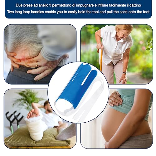 Gima - Strumpf- und Sockenhilfe, für Strümpfe und Socken, um Strümpfe und Socken mit 1 Hand; 1 Seite aus weichem Schaumstoff und 1 Seite aus weichem Nylon, für ältere und behinderte Menschen