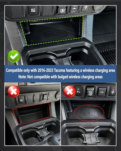 Image of Wireless Charger Insert Protective Pad for 2016-2023 Toyota Tacoma Accessories, Non-Slip & Anti-Dust & Prevent Overheating Center Console Cover Protector for Tacoma Interior Accessories