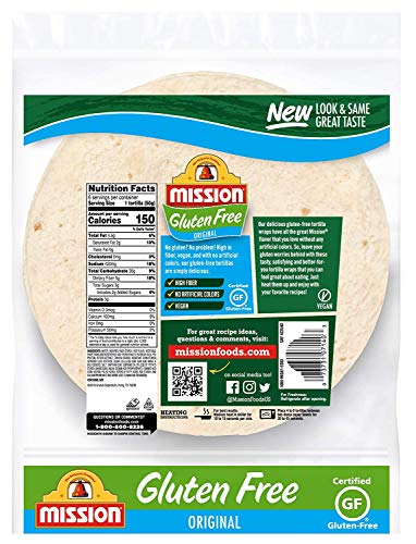 Mission Gluten Free Soft Taco Tortillas, Trans Fat Free, High Fiber, 6 Count - 2 Packs #TOP1