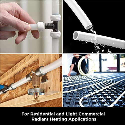 Supply Giant PEX-B Pipe 3/4 In x 300 Ft White Tubing for Plumbing, Potable Water Line for Home Improvement, Indoor/Outdoor Use