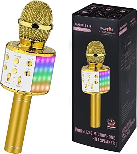 ZZLWAN Gifts for 6 Year Old Girl,Toys for 4 Year Old Girls,Kids Toys Microphone for Girls,12 Year Old Girl Gifts,Toys for Girls 10-12 Years Old,6 7 8 Year Old Girl Toys,Teenager Gifts for Girls Gold