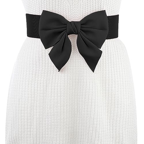 Women's 2Pcs Elastic Wide Belt Dress Bowknot Waistband Decoration Fashion Versatile Belts4