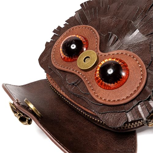 Creative Owl Crossbody Bag For Women Lovely Animal Shoulder Bag PU Leather Bag Medieval Handbag Coin Purse, As Shown in the Pictures4