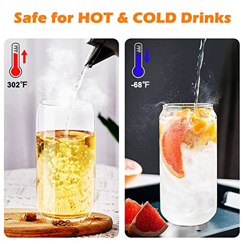 Acbaeta 2023 Drinking Glasses Set Of 6, 16Oz Beer Can Glass Cups With Lids And Straws, Iced Coffee Cup, Beer Glasses, Glass Coffee Cups, Water Glasses, Glass Tumbler, Whiskey, Wine, Soda #TOP2