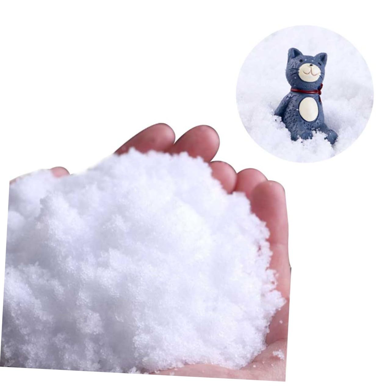PRETYZOOM Neige Artificielle Blanche 500g pour Décorations de Noël et Anniversaires en Thème, Matériau Pet, Aucun Mélange Nécessaire