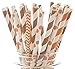 Thanksgiving Straws, Orange & Brown Celebration Straws, Paper Drinking Straws (25 Pack) - Autumn Fall Harvest Thanksgiving Dinner Straws