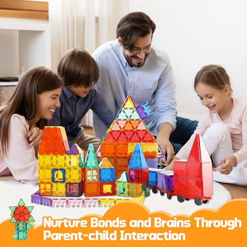 Paaxido Magnetic Tiles 130-Piece Set with 2 Cars — view 4