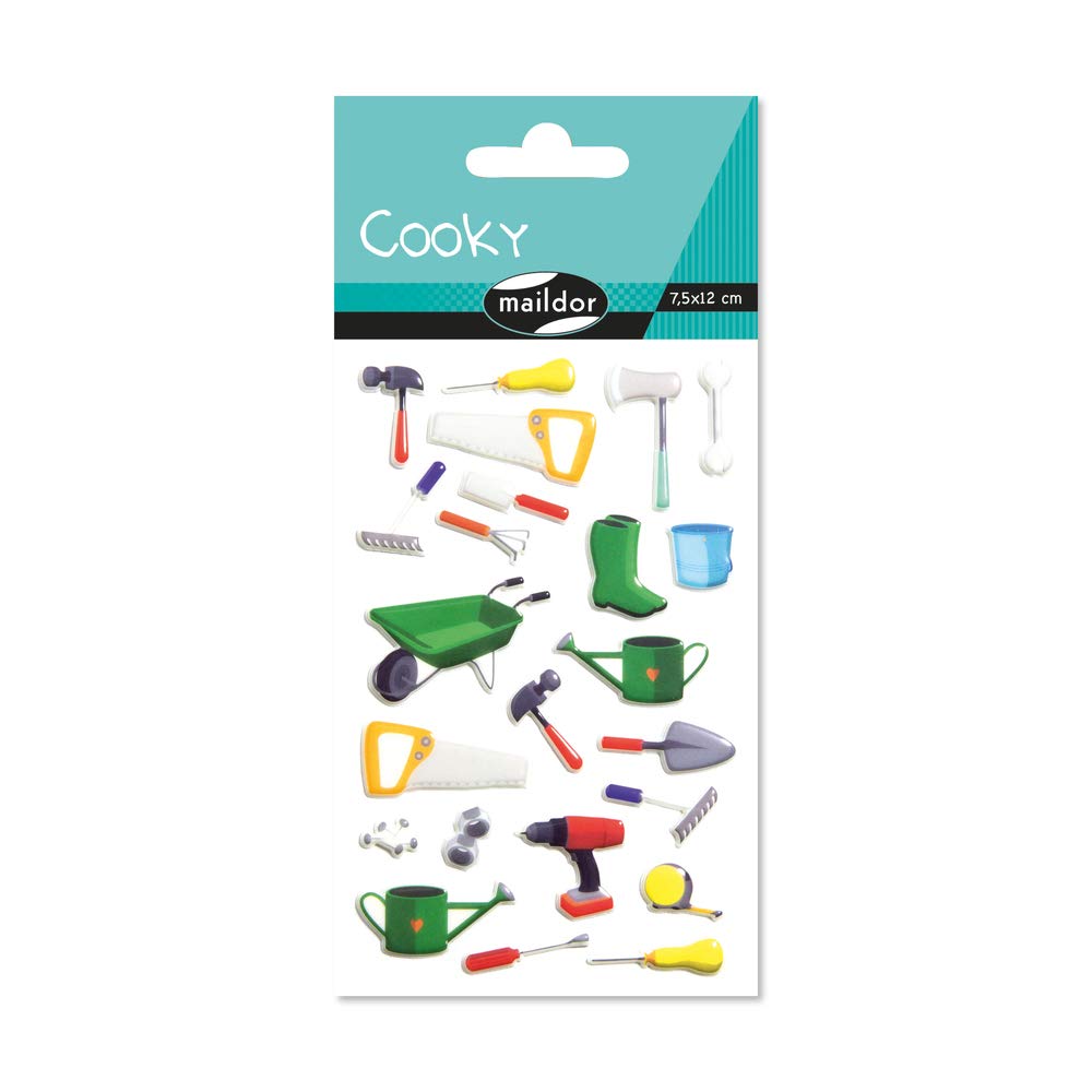 MaildorRef CY118C - Cooky Stickers (Single Sheet) - 7.5 x 12cm - DIY Designs - Approximately 23 Stickers, 3D Stickers, Suitable for Children Aged 3+