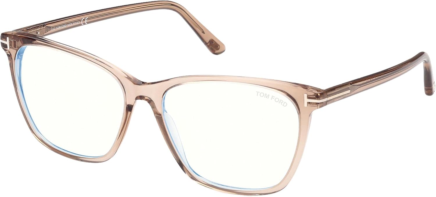 Tom Ford FT 5762-B BLUE BLOCK Shiny Light Beige/Blue Filter 55/15/140 women Eyewear Frame