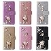 XYX Wallet Case for Samsung Galaxy S24 FE 5G 6.7 inch, Bling Glitter Fox Butterfly Diamond Luxury Flip Card Slot Girl Women Phone Case Protection Cover, Gold
