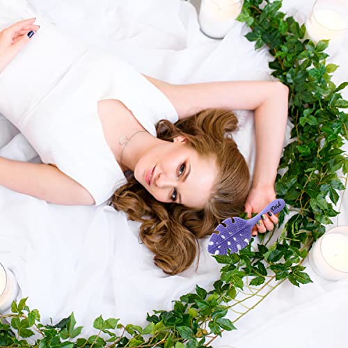 2-Pack Greenflex Scented Detangling Brush - Detangler For Thick Wet Hair Brush - Essential Oil Infused Styling Tools For Dry Natural 3A To 4C Kinky Curly Wavy Straight Hair - Large & Travel Mini Kids Size - Lavender Purple #TOP7