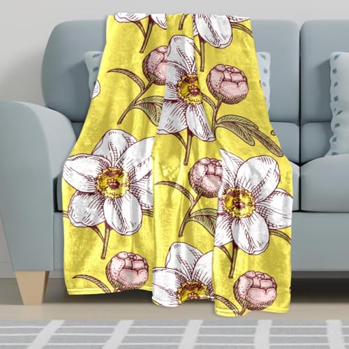 Couverture microfibre chaude et douce jeté de canapé imprimé floral - 6