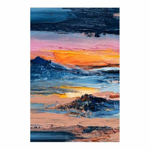 Peinture impression sur toile paysage de montagne bleu 70x100cm pour deco chambre