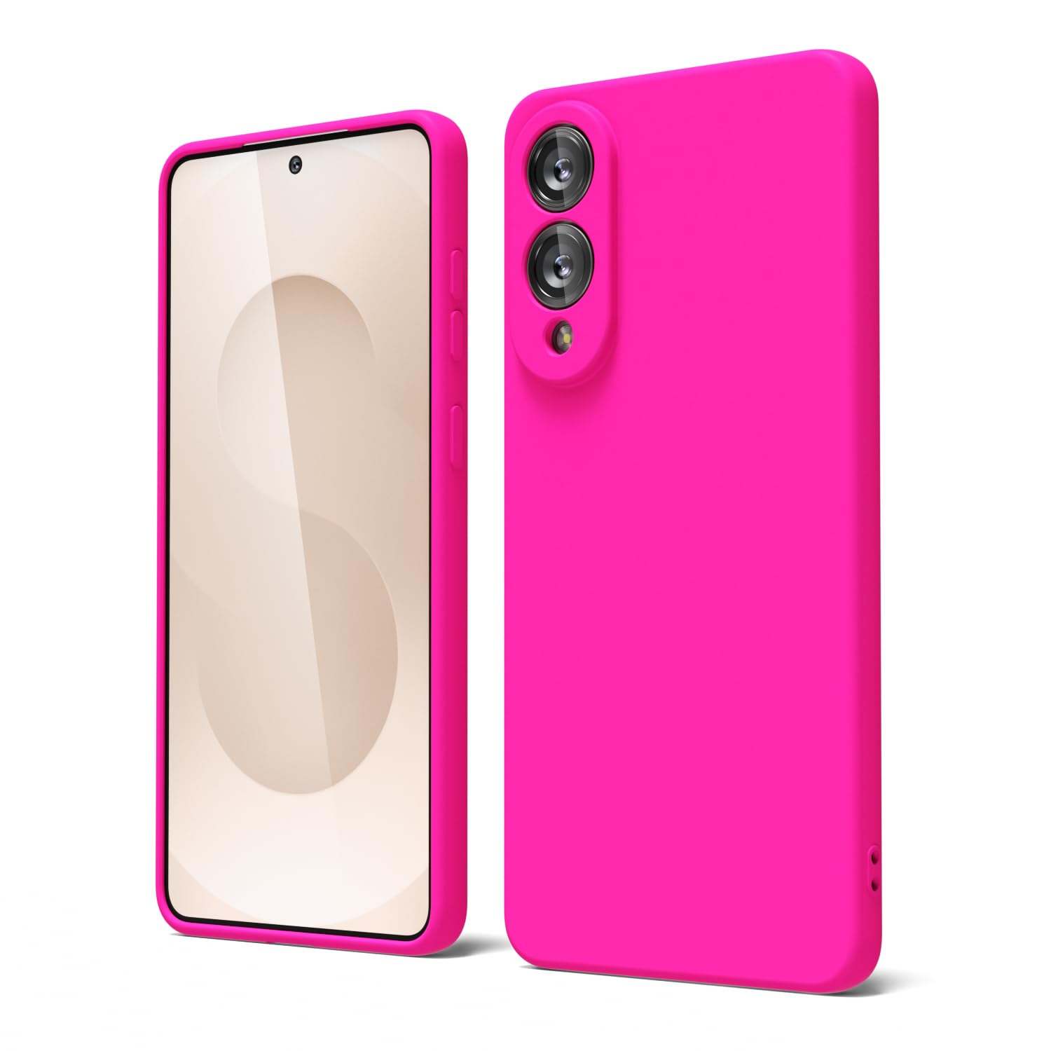 oakxco for Samsung Galaxy S24 Ultra Phone Case Liquid Silicone, Neon Bright Solid Color, Thin Slim Soft Rubber Gel Matte TPU Plain Simple Cover for Women Girl Cute, Hot Pink Fuchsia — view 71