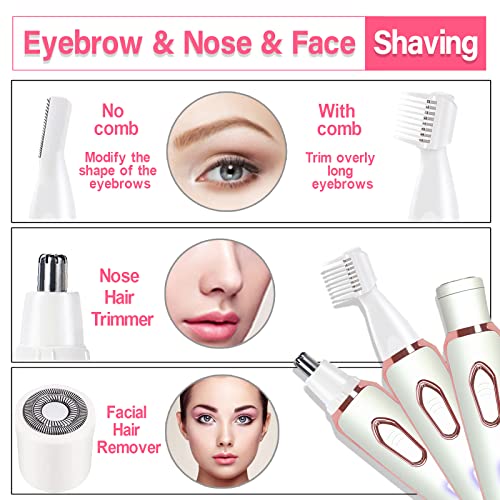 Electric-Lady-Shaver-Women-Razors-for-Shaving-Cordless-4-in-1-Shaver-for-Women-Face-Legs-and-Underarm-Portable-Bikini-Trimmer-Wet-Dry-Hair-Removal-Cordless-Micro-USB-RechargeableShaver