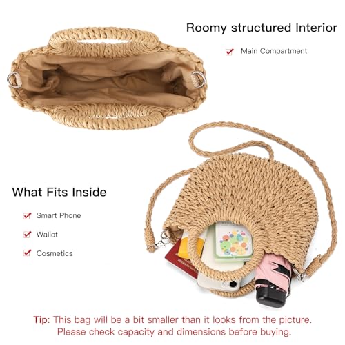 Image of RNIEGA Small Straw Crossbody Bag for Women Woven Summer Shoulder Phone Purse Beach Handbag for Vacation