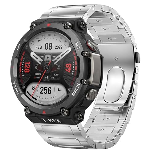 Bracelet Amazfit T-Rex 2 Lamshaw en acier inoxydable solide noir