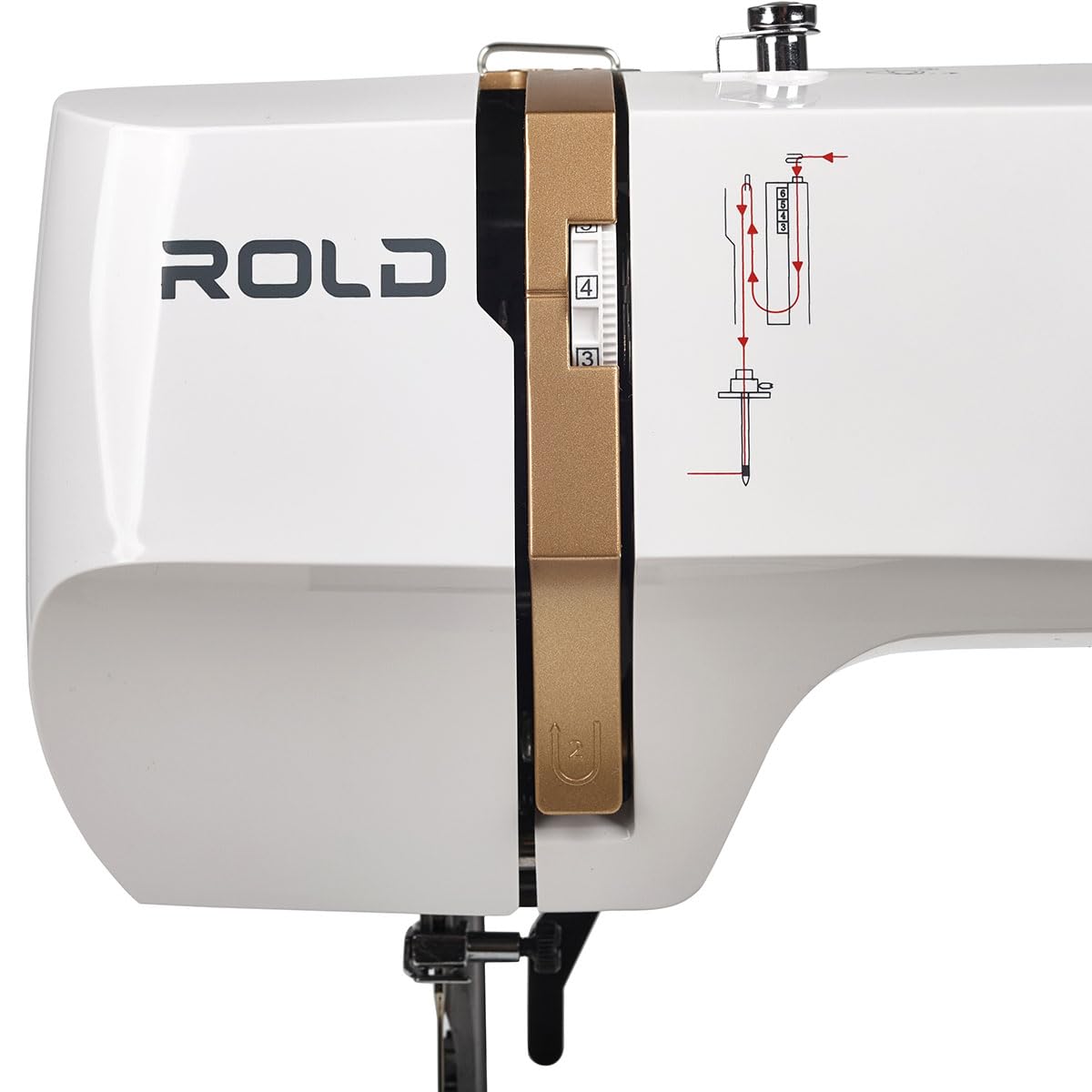 ROLD Gold kompakte elektromechanische Nähmaschine für Einsteiger mit 15 Programmen, starkem Motor und LED-Beleuchtung