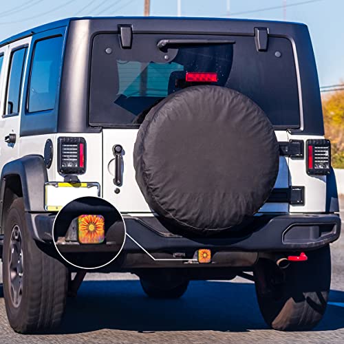 Swono Sunflower Tow Hitch Covers Bright Reflection Wave Colorful Sunflowers Sturdy Rubber Hitch Cover 2 Inch Trailer Hitch Cover Plug Cap Insert For Most Trucks Suv Rv And Cars #TOP5