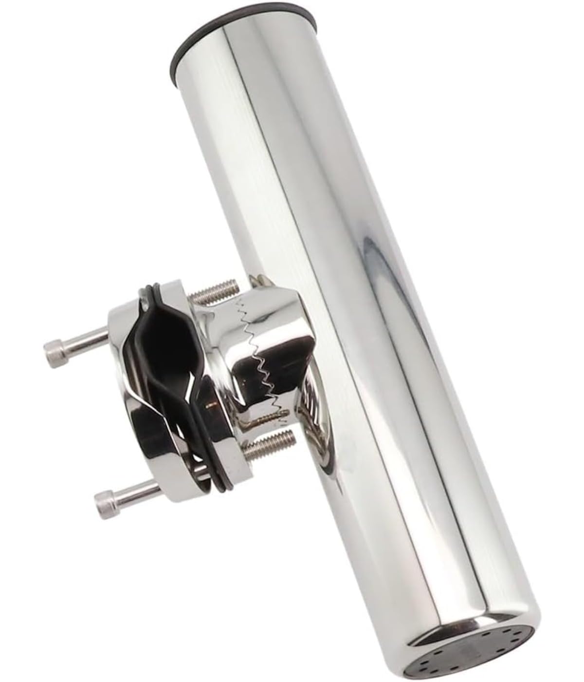 Generisch Soporte para caña de pescar para barcos de acero inoxidable, ajustable 360°, para pasamanos de 22 a 51 mm, color plateado, paquete de 1 unidad