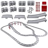 BOYIFEIJIE 67PCS Bausteine Schienen Set - City Eisenbahn Schienen Bestehend Mit Geraden, Kurven & Kreuzungen - Eisenbahn Spielzeug ab 2 Jahren - Lernspielzeug Geschenk für Jungen Mädchen