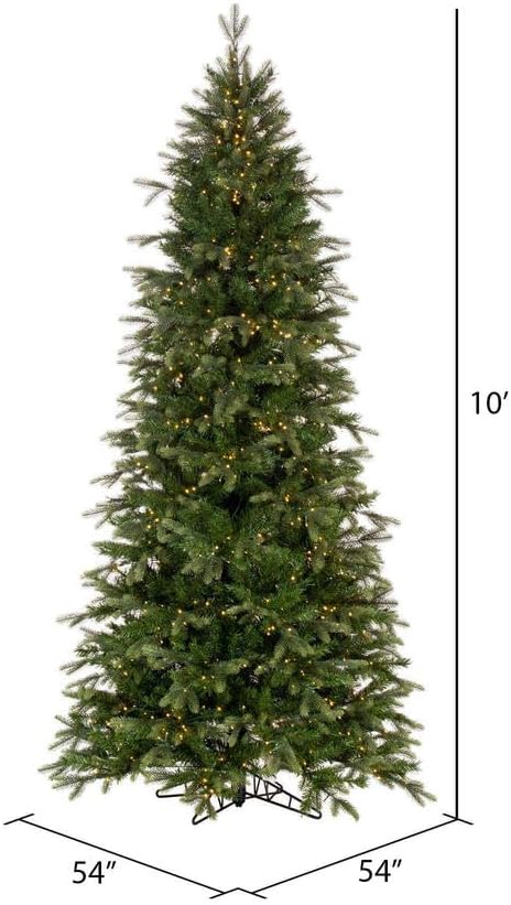 Vickerman 7.5' x 44" Douglas Fir Artificial Slim Pre-Lit Christmas Tree, Warm White LED Wide Angle Lights - Lifelike Indoor Seasonal Home Decor - Maintenance Free Faux Christmas Tree