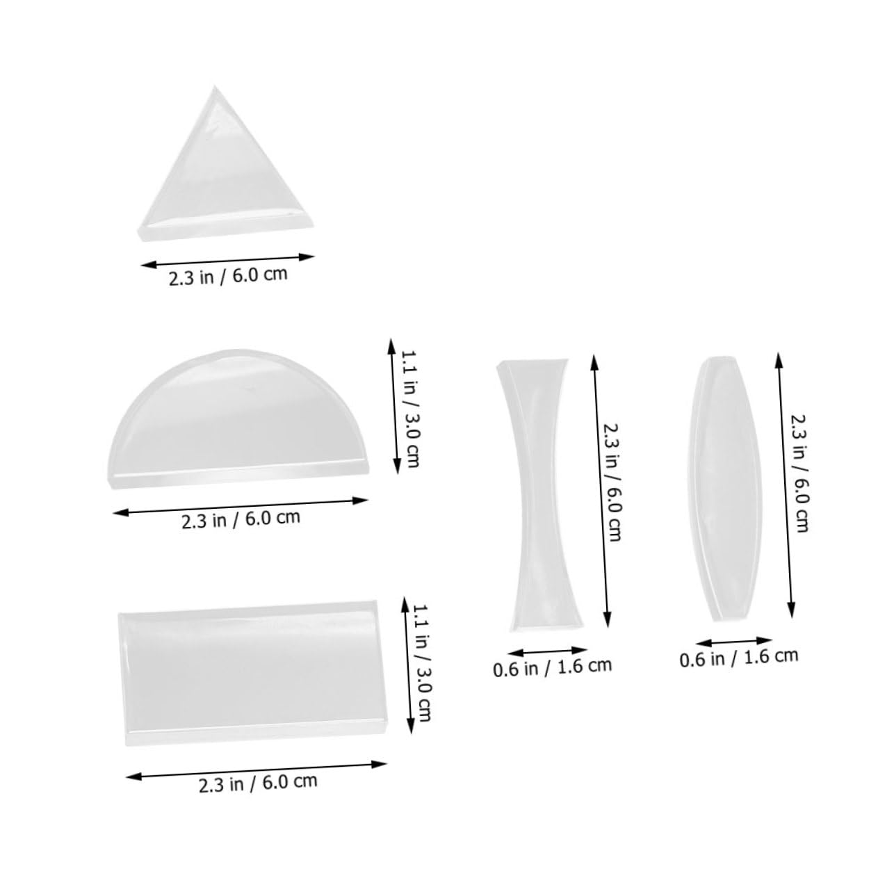 Glass Optical Lens Set 5pcs Concave Convex for Physics Teaching