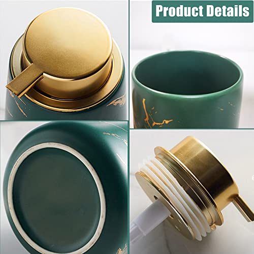 Tmore Ceramic Soap Dispenser 400Ml/13.5Oz Hand Dish Marbling Soap Bottle For Bathroom Durable Refillable Liquid Dispenser Kitchen Sink (Marbling White) #TOP5