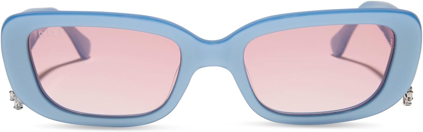 DIFF | Clueless Cher Oval Sunglasses for Women UV400 Protection, Light Pink + Pink Gradient