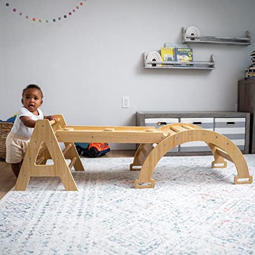 Avenlur Maple 5-in-1 Indoor Baby Climbing Gym, Pikler Triangle Set & Slide