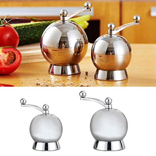 Moedor de sal e pimenta | Moedor de sal e pimenta de aço inoxidável manual | Espessura ajustável fin