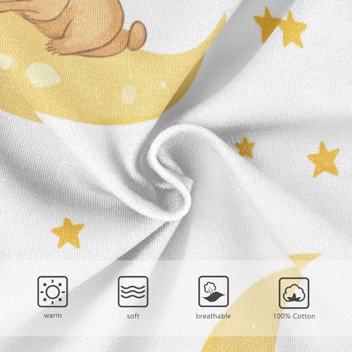 Wusikd Cute Sloths Boys' Underwear Cotton Sleeping Moon Yellow Boys Briefs Soft Toddler Underwear 2T3