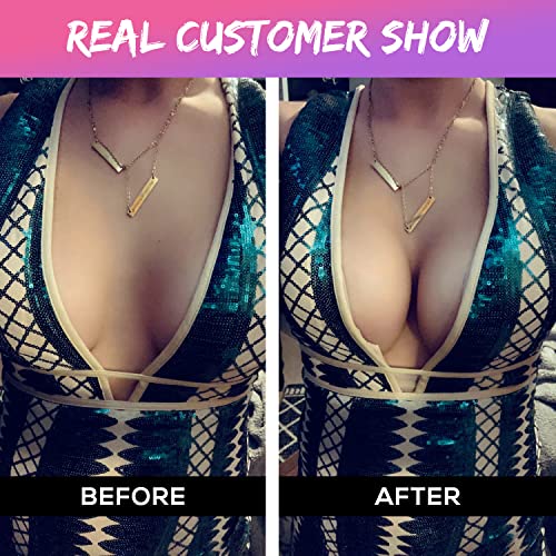 Hansca Women's Deep Plunge Bra Cleavage Enhancer Low Cut Wireless Bra Padded Push Up (Black, 38C) #TOP4