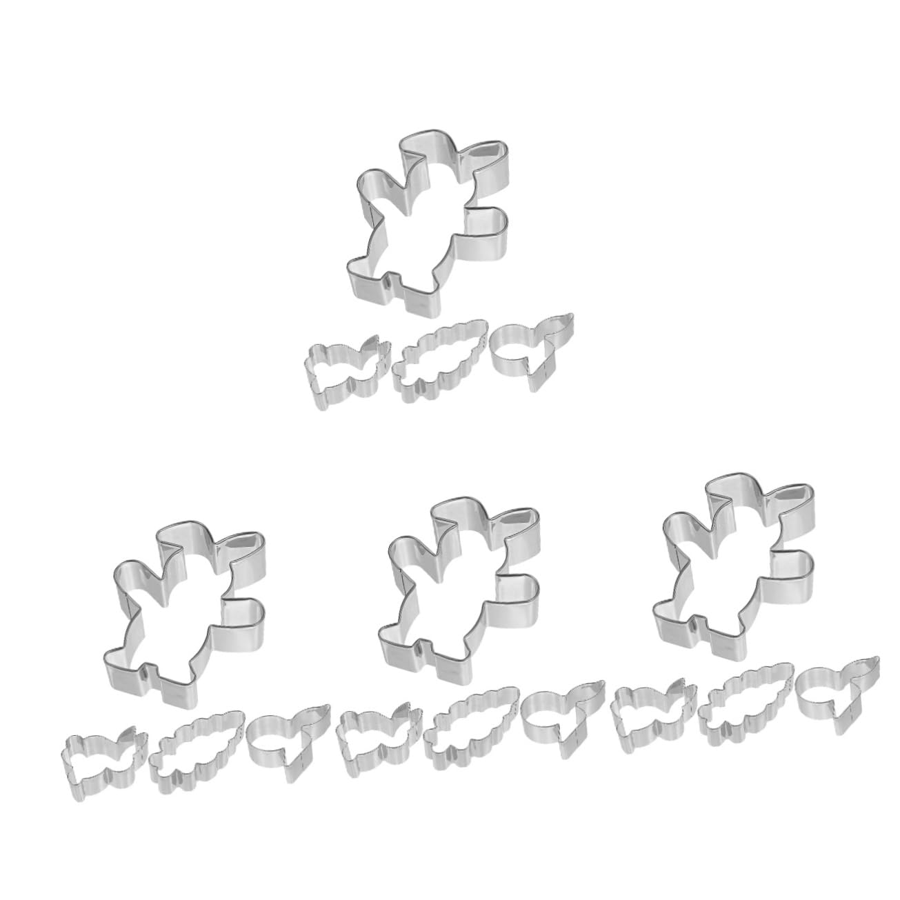 Cabilock 4 Set Tagliabiscotti Di Pasqua Griglia Da Forno Per Oh Pasquale Compleanno Gallette Stampo Per Biscotti Fai Da Te Taglia Fondente in Acciaio Inossidabile 4 Pezzi * 4