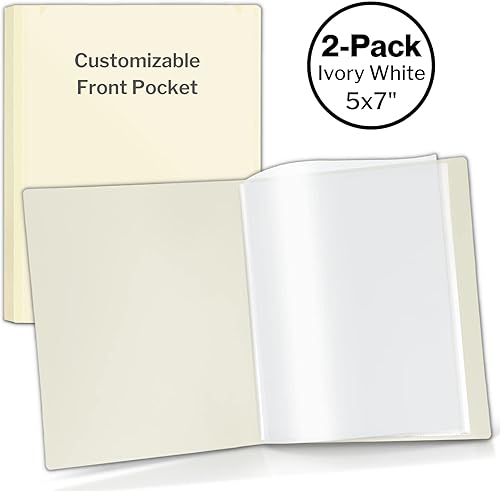 Miniatura 5 de CRANBURY Álbum de fotos pequeño de 5 x 7 pulgadas (marfil), paquete de 2 libros de fotos de plástico, 24 bolsillos para mostrar 48 imágenes, mini
