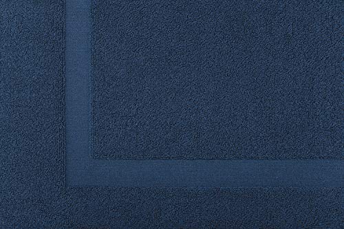 100% Cotton Bath Mats for Bathroom Floor Set of 2 Pack, 20x34 Soft Absorbent Washable Quick Dry Tub Bathmat, Navy Blue by American Bath Towels - Used condition - Image 3
