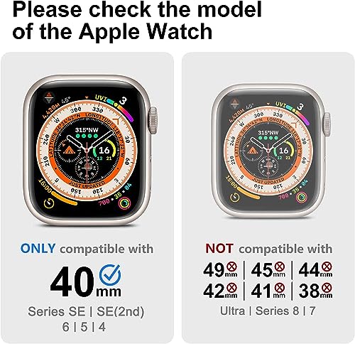 Image of Meyaar Hard Case for Apple Watch Series 6 5 4 SE /SE2 40mm [Looks Like Ultra Protector] Ultra Upgrade Case Tempered Glass Protective Cover for Apple Watch SE 2nd gen 2022 / Series 6 /5 /4 SE (40mm)