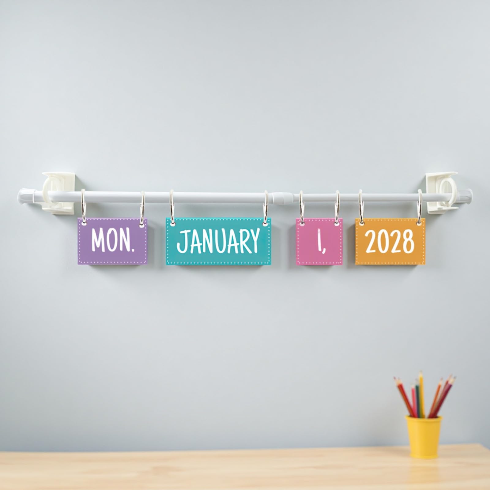Calendario a libro con data perpetua, colori eleganti per la decorazione, calendario fai da te per imparare lo spazio, regolabile 41 x 11,4 x 3 cm
