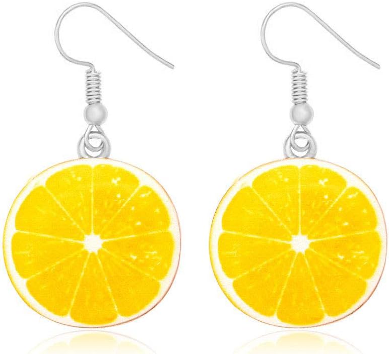 SEIRAA Lemon Drop Earrings Fruit Lover Gift Acrylic Earrings Summer Gift Lemon Jewelry Fashion Jewelry For Women Lady