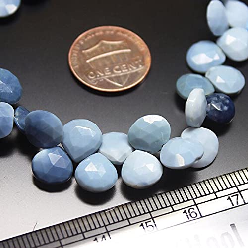 Perles opale bleue naturelles en cœur pour créer vos bijoux d'été personnalisés