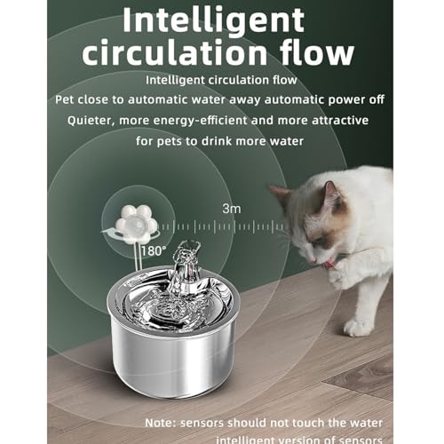 Fuente de agua automática para gato de acero inoxidable 2 L miniatura 3